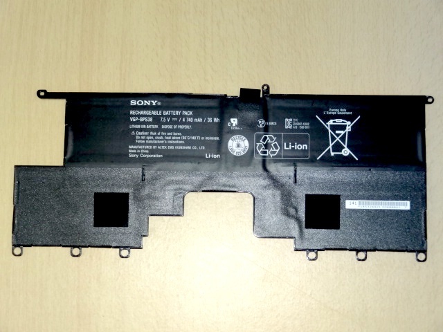 充電動作確認済み VGP-BPS38 VAIO PRO13 SVP13シリーズ 純正バッテリー7.5V 36Wh