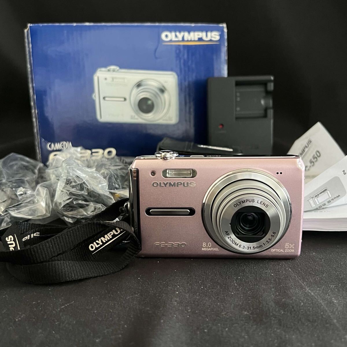 T 【箱付/通電動作確認済】OLYMPUS Fe-330 オリンパス コンパクトデジタルカメラ ピンク 難あり T26071612