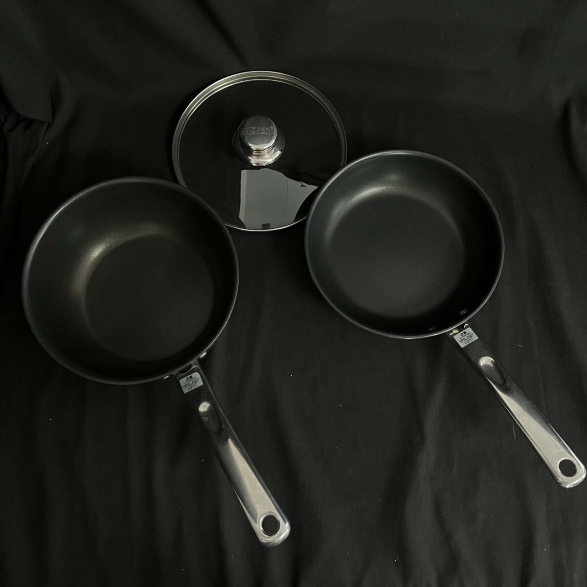 R Meyer 2点まとめ フライパン 20㎝ 片手鍋 マイヤー ステンレス 中古品 調理器具　キッチングッズ 台所用品 クッキング用品 深鍋 R2607174