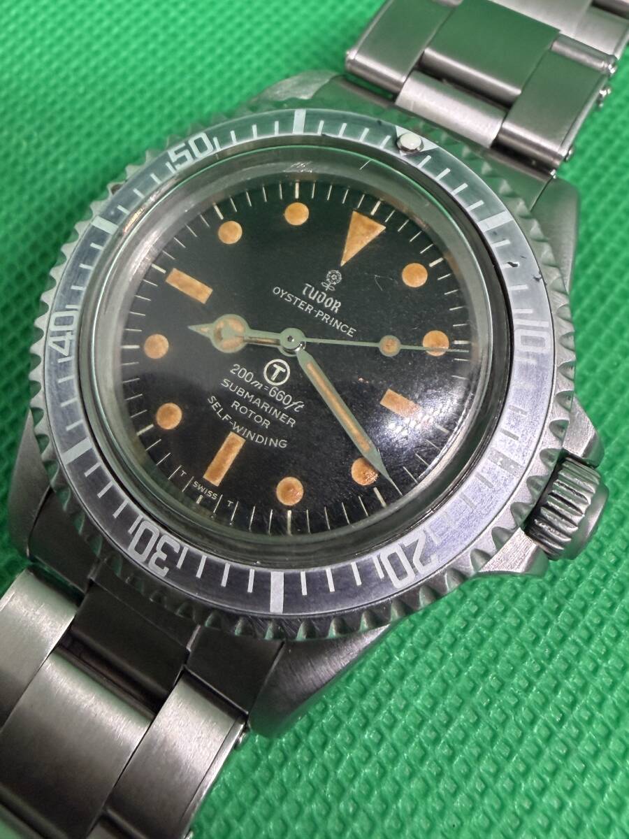 OH済 TUDOR チュードル サブマリーナ submariner Tマーク ゴースト 軍用ベゼル OLDムーヴ ノンデイト 黒文字盤 cal.2483 小バラ ref.7016