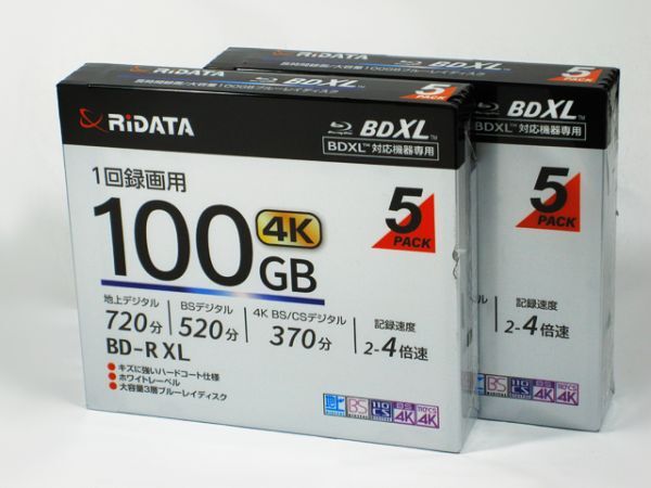 ■　RiDATA　100GB　録画用BD-R XL　５枚パック　２個セット　(BD-R520PW4X.5P SC B)
