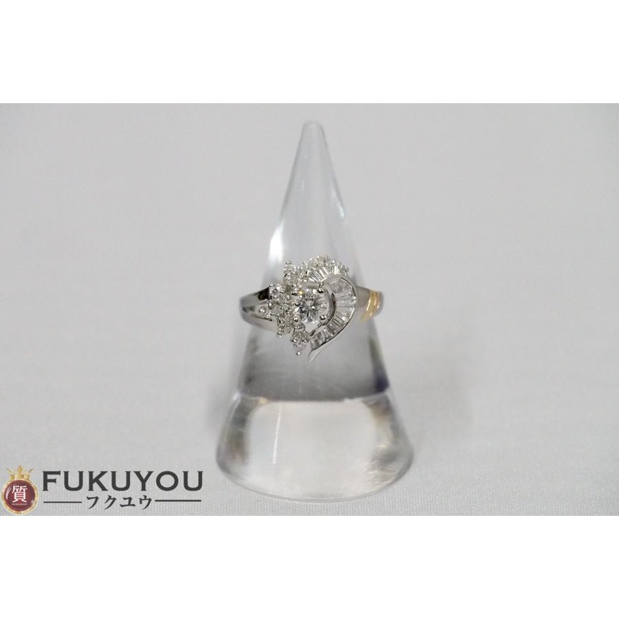 Pt900 プラチナダイヤモンドリング ハートデザイン 1.00ct 13号 6.7g 指輪