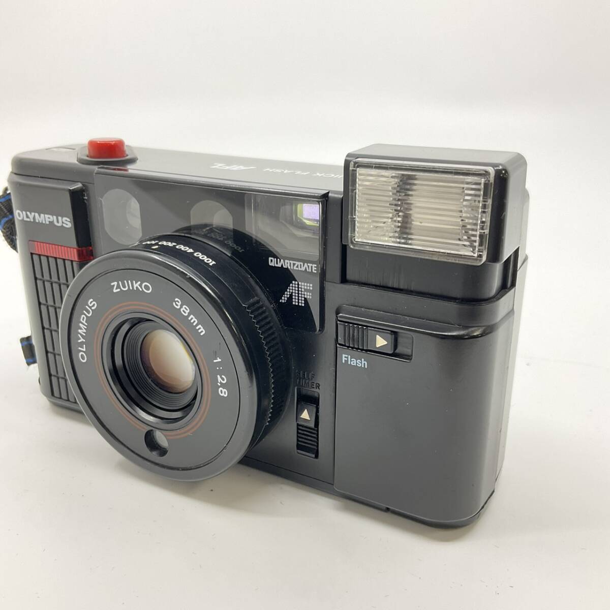 OLYMPUS QUICK FLASH AFL クオーツデート ZUIKO 38mm F2.8 AF コンパクトフィルムカメラ 動作未確認 ジャンク 送料無料 1円