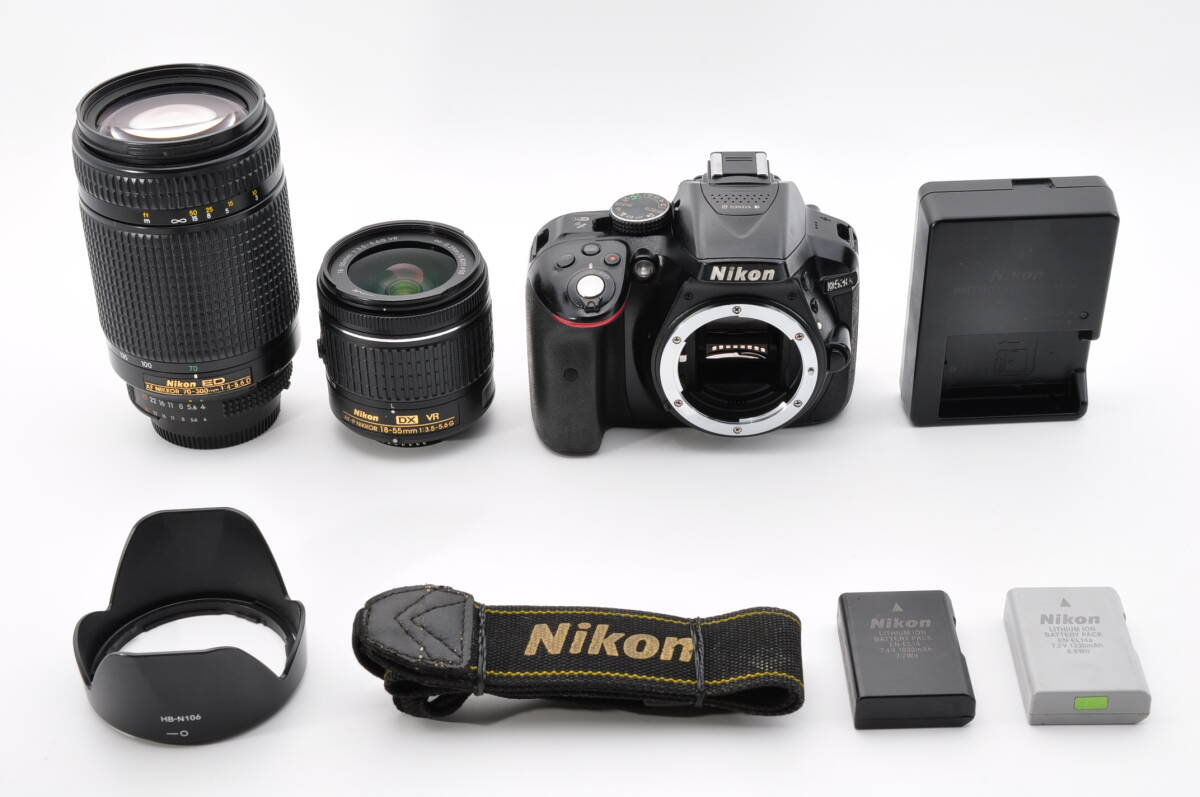 Nikon ニコン D5300 + NIKKOR ED 70-300 f4-5.6 + DX VR 15-55 f3.5-5.6 ダブルズームキット デジタル一眼レフ #1466