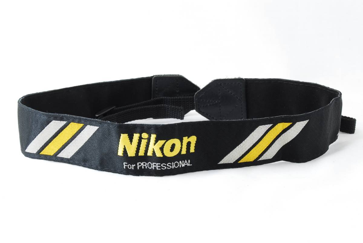 ☆ニコン Nikon for Professional スラッシュライン カメラ ネック ストラップ プロフェッショナル 黄色 刺繍 ショルダー Camera strap☆