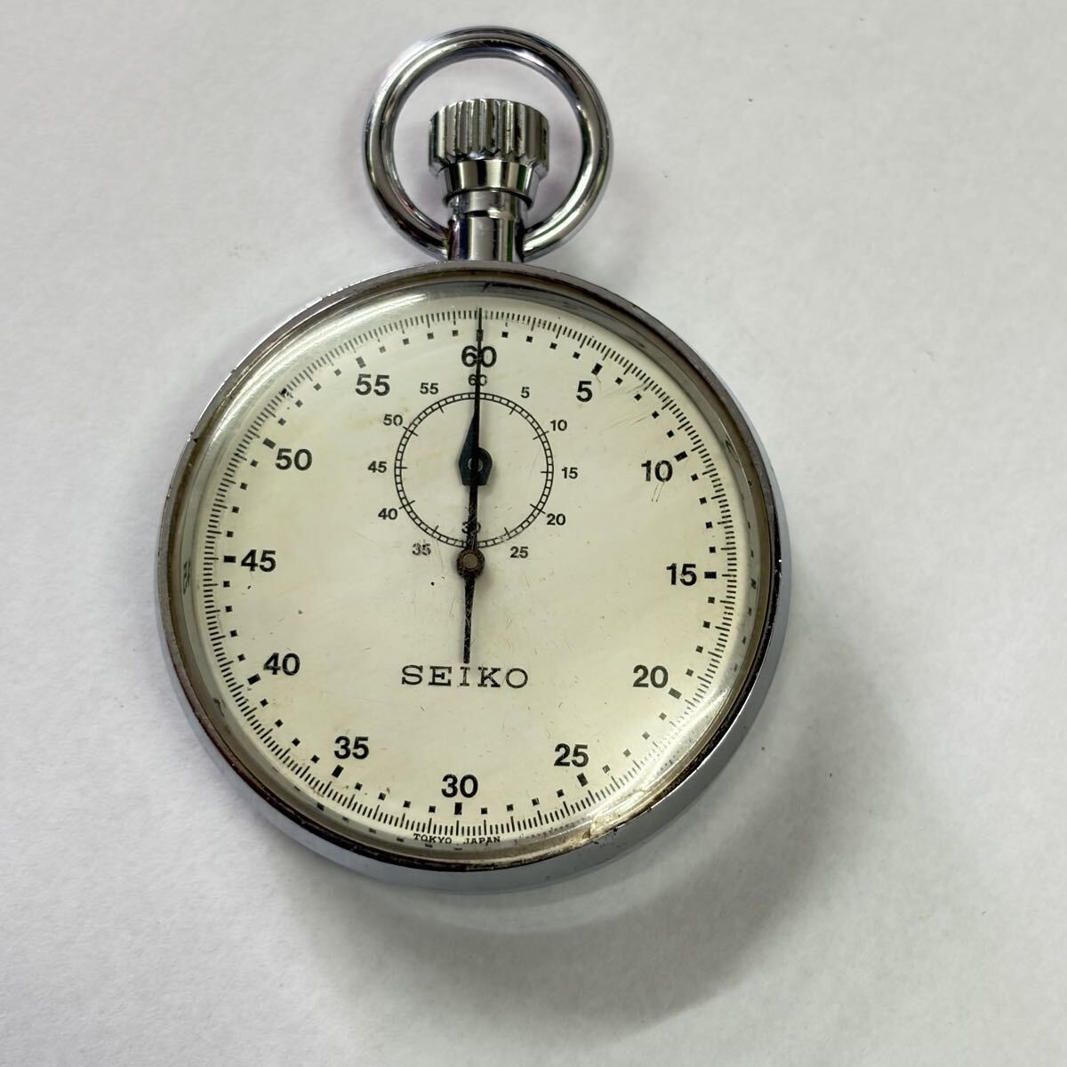 【稼働品】SEIKO セイコー ACRP 9015-5000 ストップウォッチ 手巻き 機械式 1/5秒計 昭和レトロ ヴィンテージ アンティーク 秒器