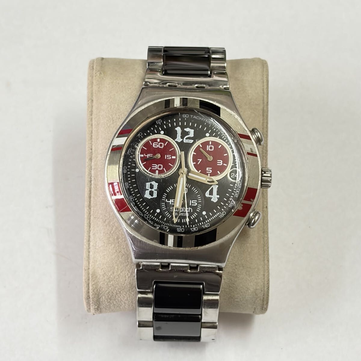 【稼働品】Swatch スウォッチ IRONY アイロニー クロノグラフ 4ジュエル スイス製 クォーツ メンズ 腕時計 AG2007
