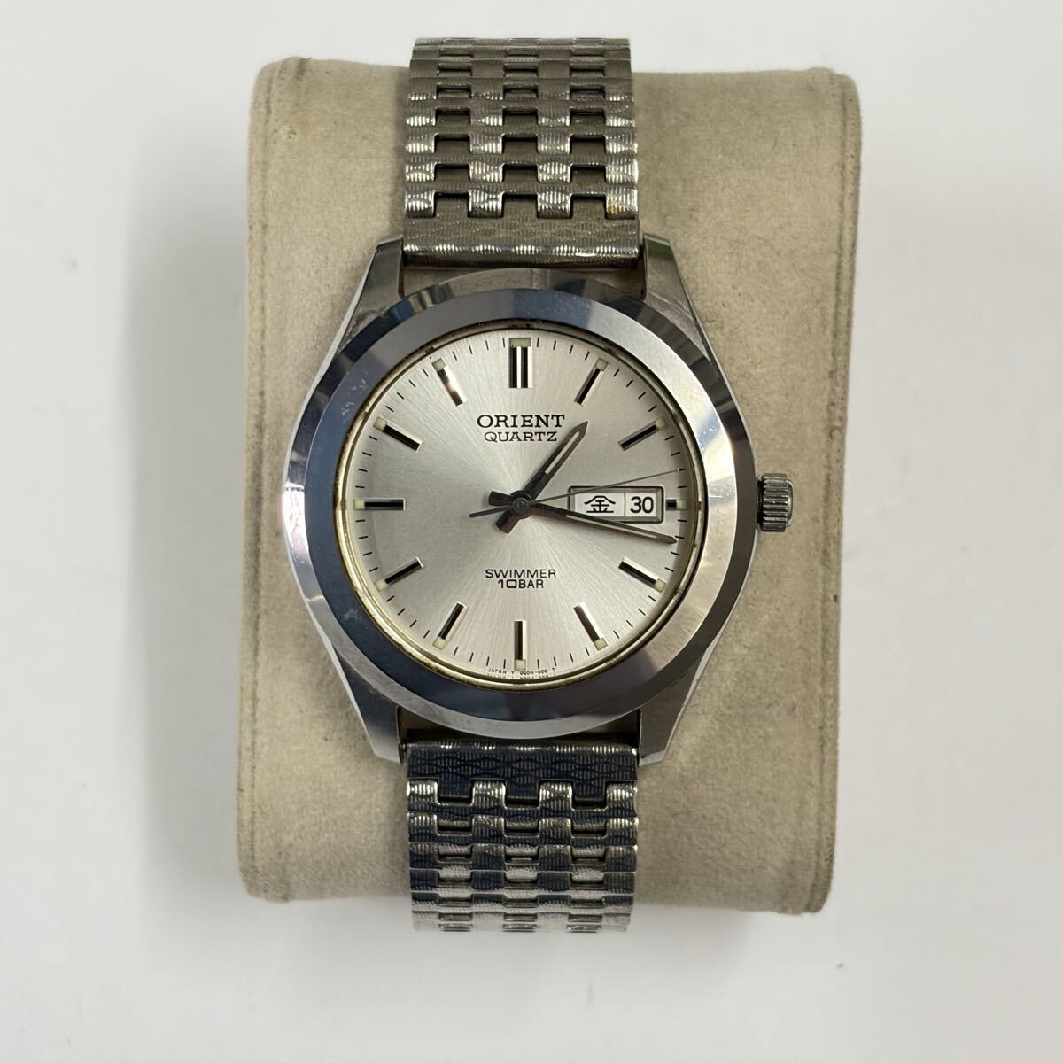【稼働品】ORIENT オリエント SWIMMER スイマー 10BAR デイデイト クォーツ メンズ 腕時計 UG0N-C0 CS シルバー文字盤