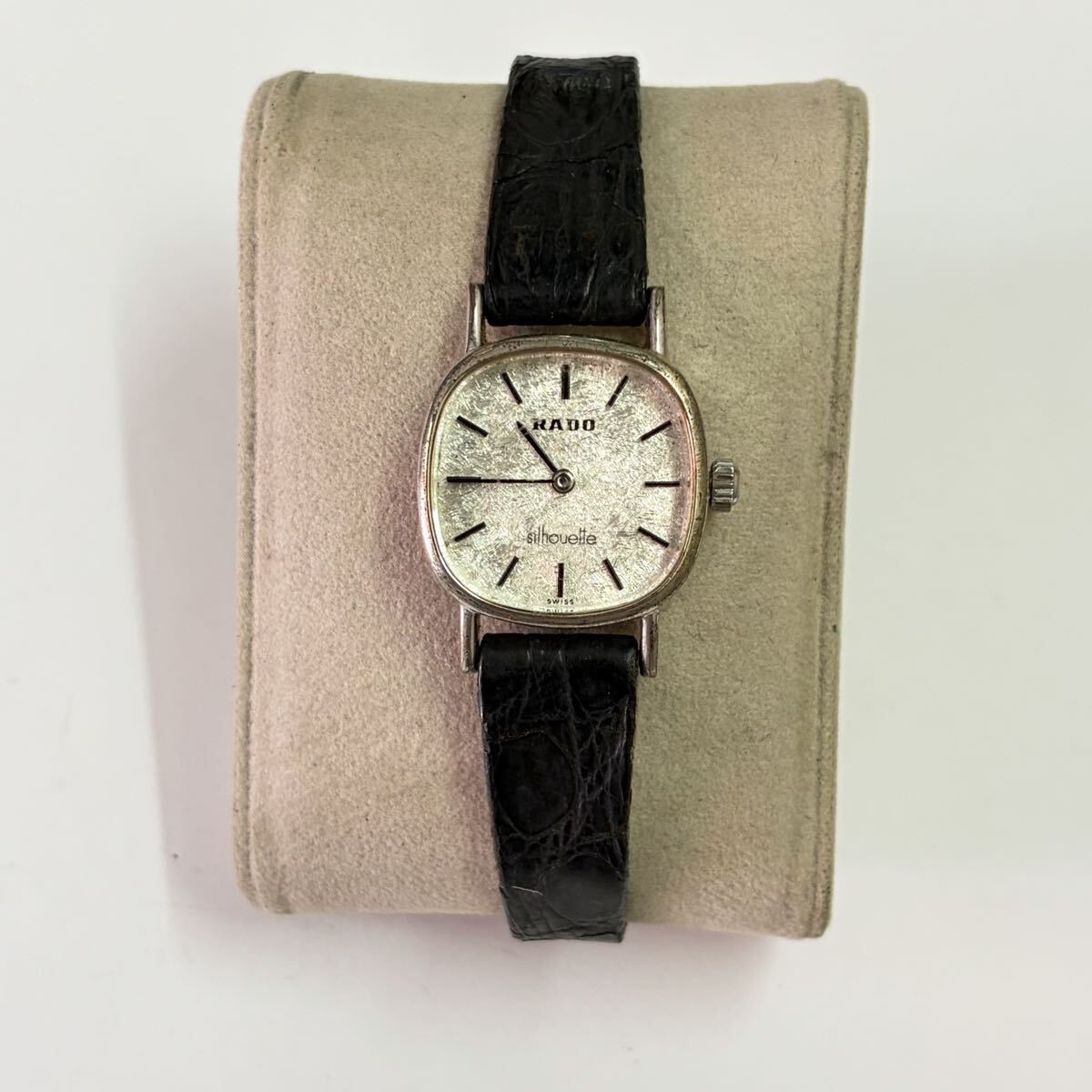 【稼働品】RADO ラドー silhouette シルエット 手巻き レディース 腕時計 スクエア シルバー文字盤 K1624684 ヴィンテージ