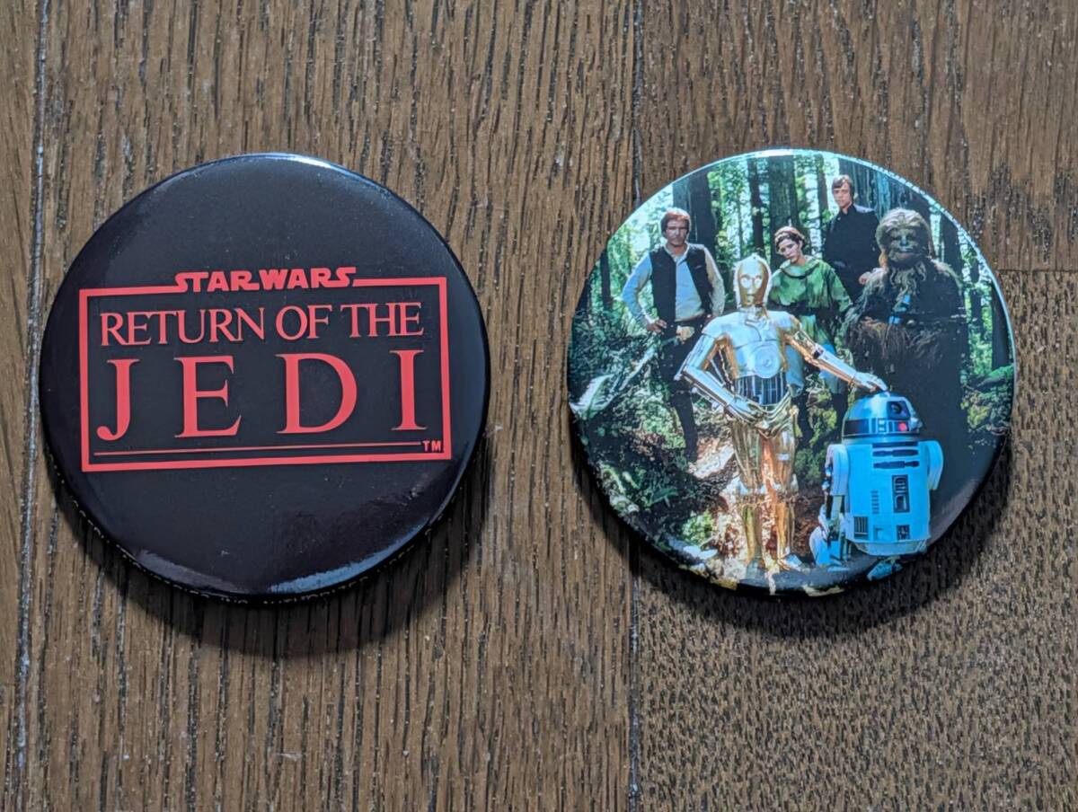 【当時物・1983年】スターウォーズ ジェダイの帰還 公式缶バッジ 2個セット 美品 / Lucasfilm TM Official 劇場公開グッズ