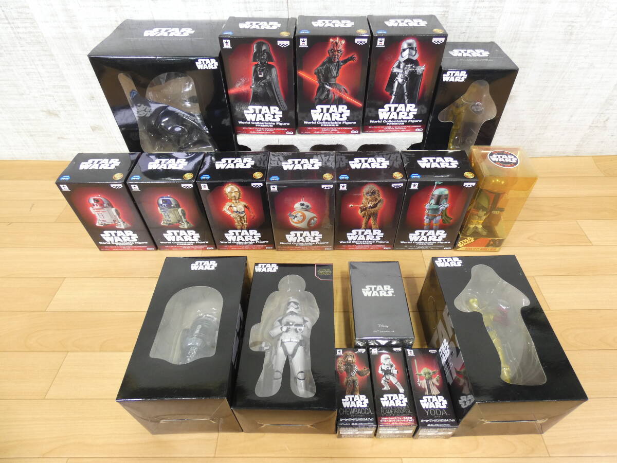 長期保管品【バンプレスト等】ワールドコレクタブルフィギュア プレミアム等19点まとめ売り★STAR WARS/ボブルヘッド/状態考慮@120(7)
