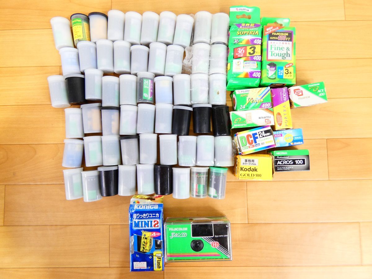 (Tk-4) カメラフィルム 60本以上 大量 まとめセット FUJIFILM コダック コニカ 他 / 使い捨てカメラ ※期限切れ ジャンク ＠80