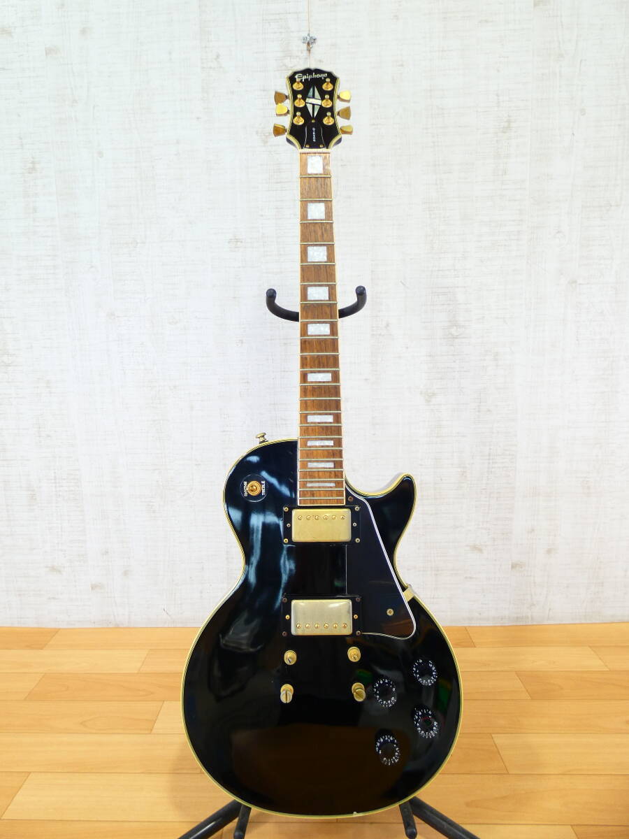 【ジャンク!Epiphone エレキギター Les Paul★エピフォン/レスポールカスタムタイプ/ケース無し/パーツ欠品あり＠160（7）】