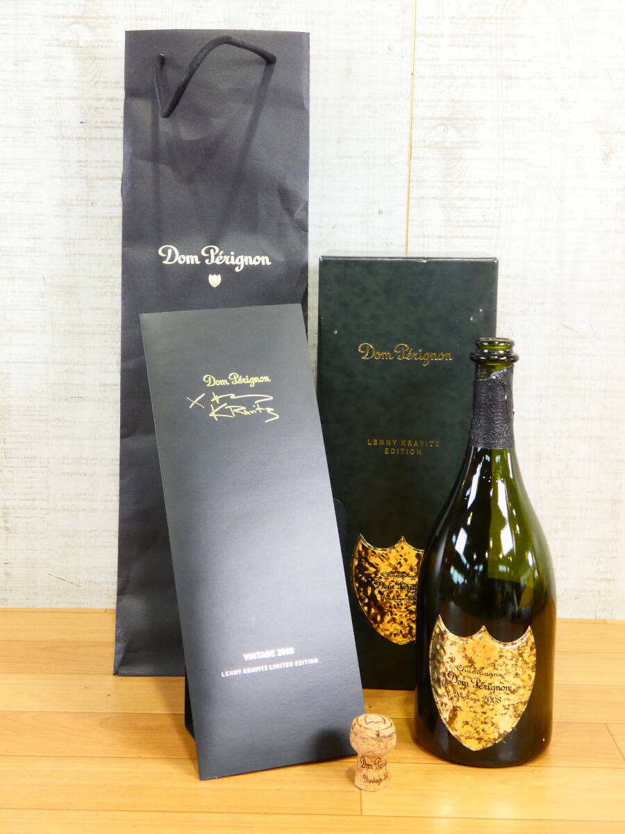 Dom Perignon 空瓶 空ボトル ドンペリ 2008 レニークラヴィッツ エディション 限定ボトル 化粧箱 冊子 ショッパー付@80(7-2)