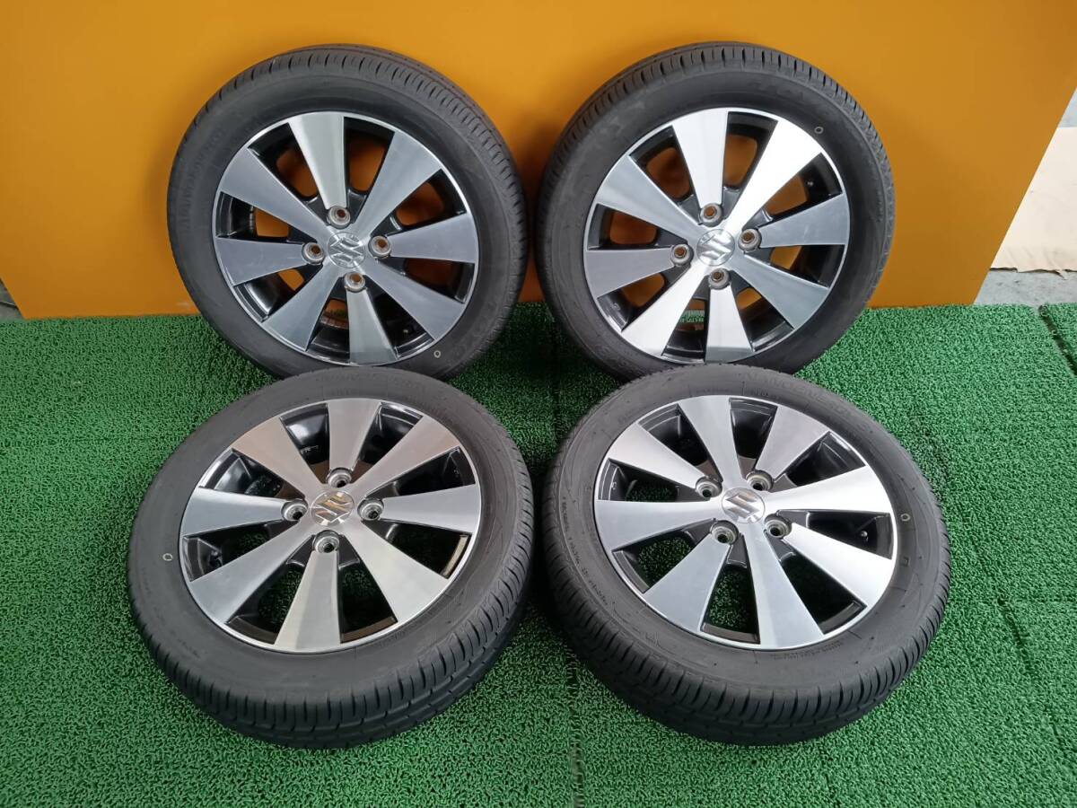 ★8-8.5分山★25年製★ トーヨーNANOENERGY 3 165/55R14　スズキ純正ホイール 14×4.5J +50 4H-100 4本セット　K862