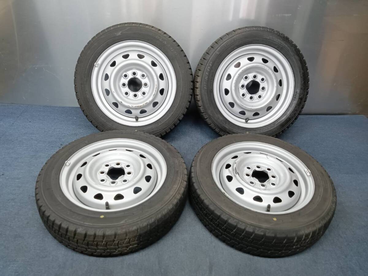 ★8-9分山★23年製★ ダンロップWM02 155/65R14　マルチスチール 14×4.5J +45 4H-100/114.3 4本セット スタッドレス 軽自動車等　A72