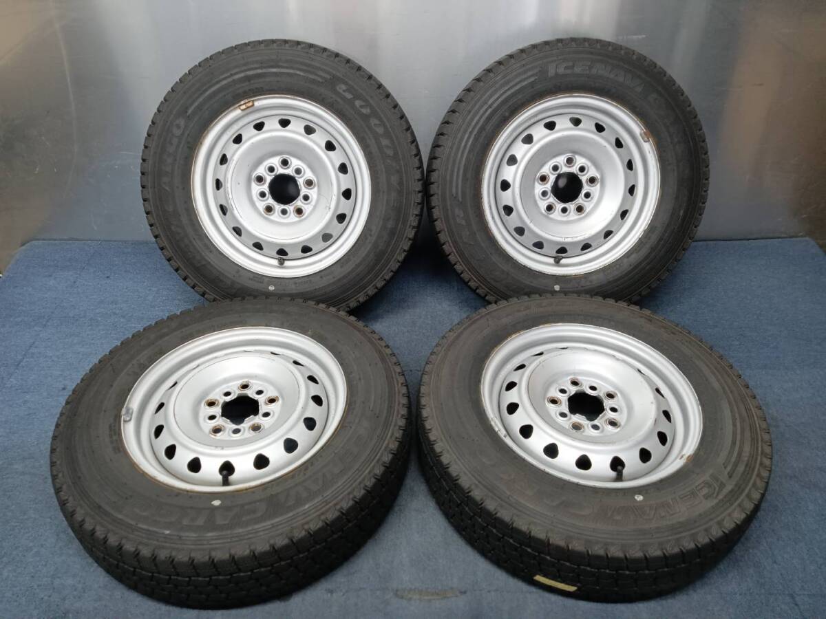 ★8-8.5分山★24年製★ グッドイヤーICE NAVI CARGO 165/80R14 97/95N LT　マルチスチール 14×5J +40 5H-100/114.3 スタッドレス　A87