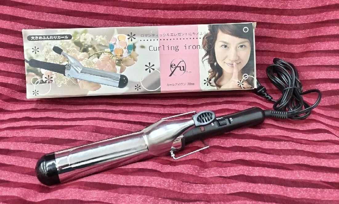 1円～☆ efu Curling iron ウフ カールアイロン 38mm 大きめふんわりカール ロマンティック＆エレガントに ※通電確認済み 60