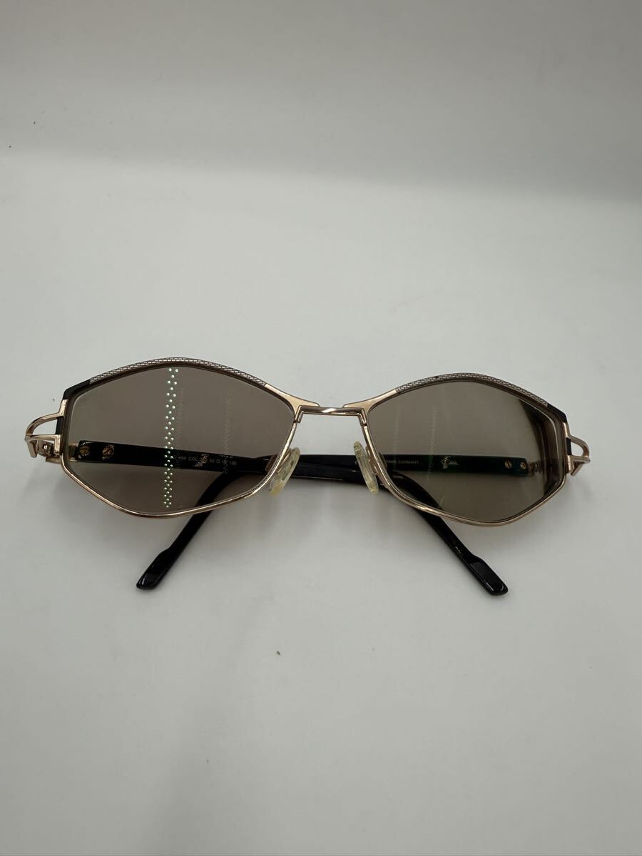 【希少/ドイツ製】CAZAL カザール ヴィンテージ サングラス 眼鏡 MOD.454 COL.302 多角形フレーム ゴールド×ブラック