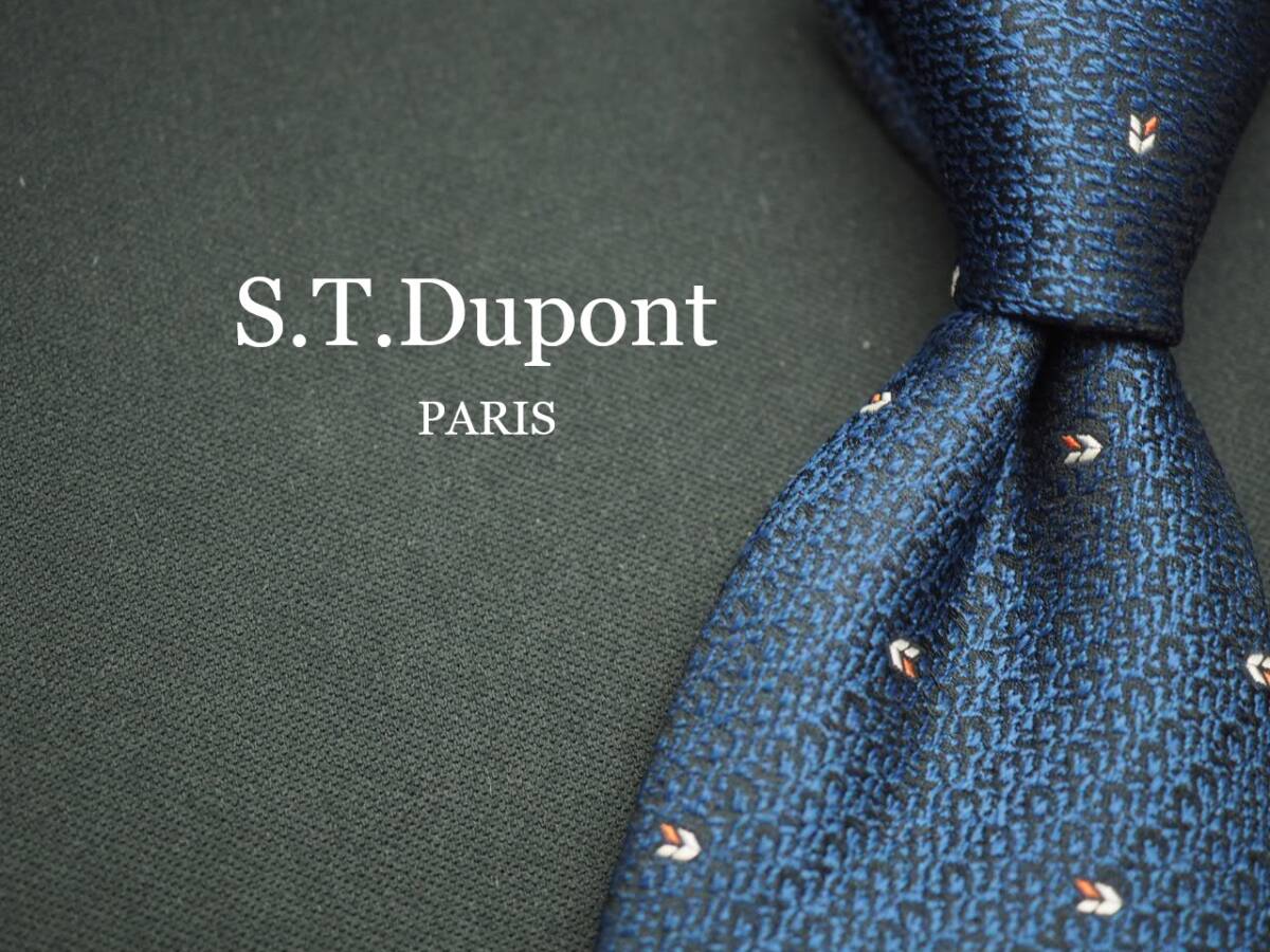 美品【S.T.Dupont デュポン】 J 2882 SILK ブランド ネクタイ 古着 良品 転売 仕入