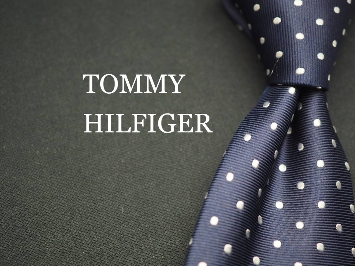 美品【TOMMY HILFIGER トミーヒルフィガー】 K 1393 細身 SILK ブランド ネクタイ 古着 良品 転売 仕入
