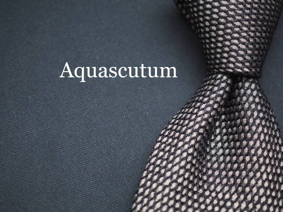 美品【Aquascutum アクアスキュータム】 K 1593 英国製 SILK ブランド ネクタイ 古着 良品 転売 仕入