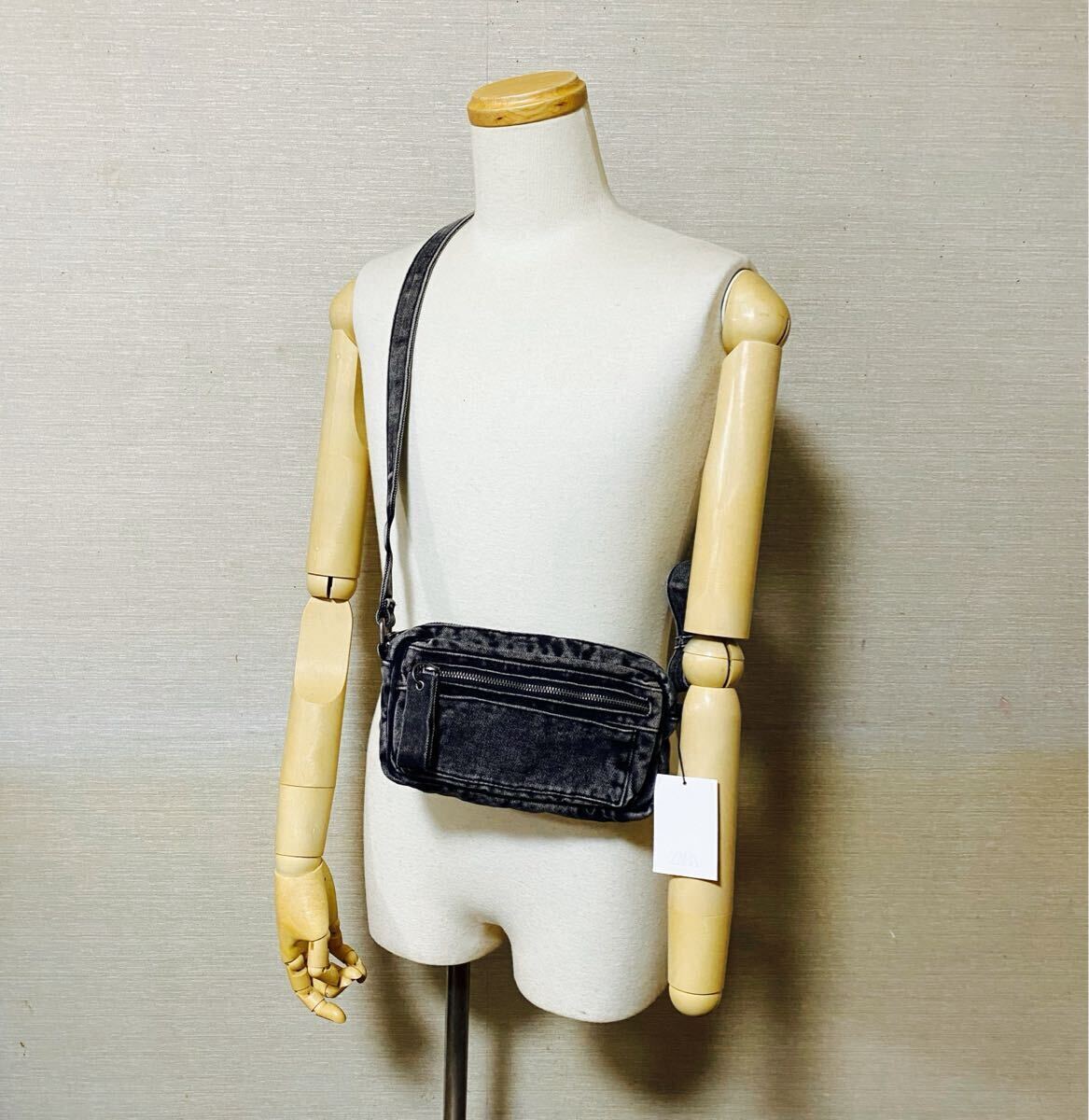 新品 正規品 ZARA デニム メンズ ショルダーバッグ サコッシュ 完売品