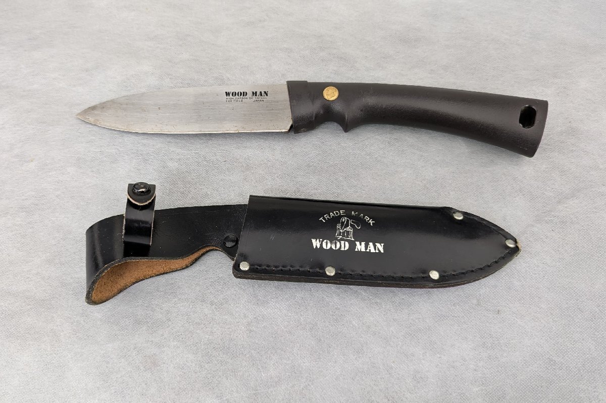 WOOD MAN SK-5 STEEL FOR FIELD HIGH CARBON 32cm ウッドマン フィールドナイフ アウトドア キャンプ 片刃 中古品 現状お渡し 日本製