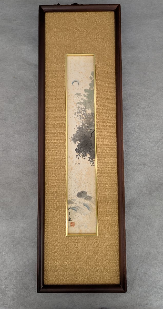 篠原新三 短冊 水彩 新三 入り 中古 信州の洋画家 水彩画家 物故 現状お渡し