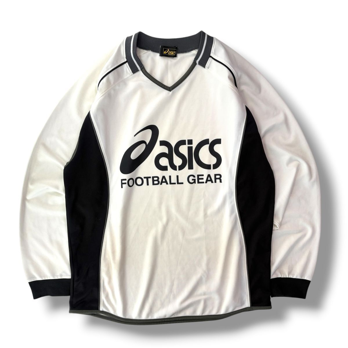 国内正規★00's asics アシックス FOOTBALL GEAR プラクティス シャツ Mサイズ ロンT トップス サッカー ジャージ ユニフォーム