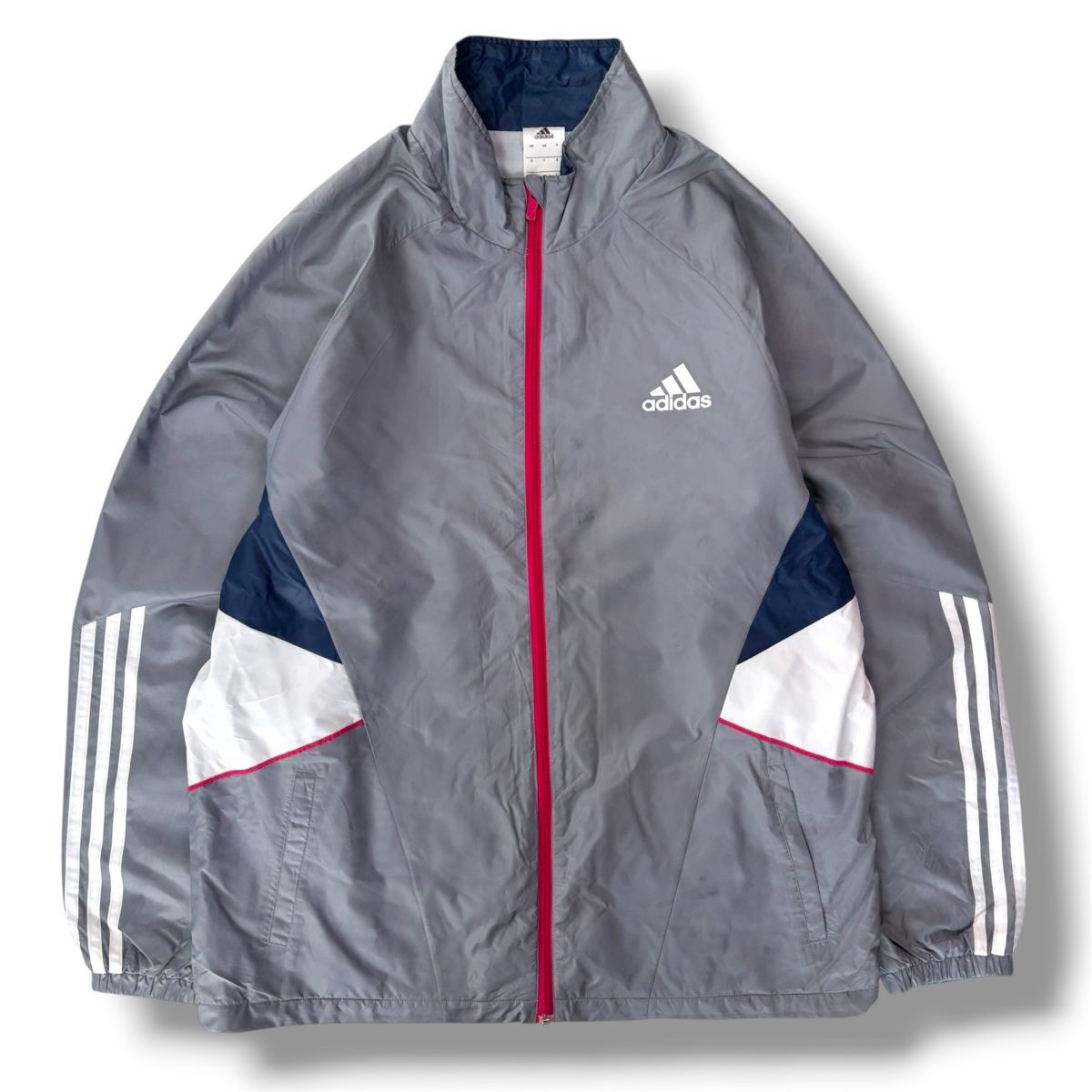 国内正規品★ adidas アディダス メンズ ジップアップ ウィンドブレーカージャケット トラックジャケット ジャージ グレー系 L スポーツ
