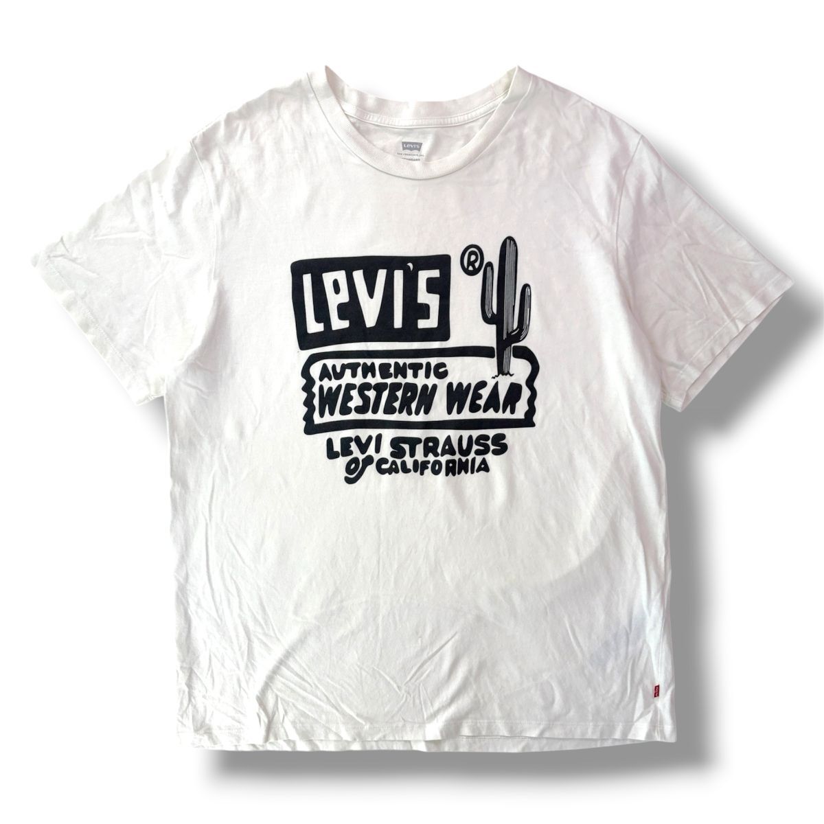 国内正規品★ Levi's リーバイス AUTHENTIC WESTERN WEAR ヘヴィーウェイト Tシャツ 半袖 白 Lサイズ ウェスタン 22491 サボテン 古着