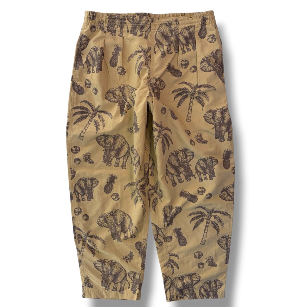 国内正規品★ ear PAPILLONNER × BURLAP OUTFITTER レディース ゾウ ナパーム柄 高機能 イージー パンツ フリーサイズ ボトムス 古着