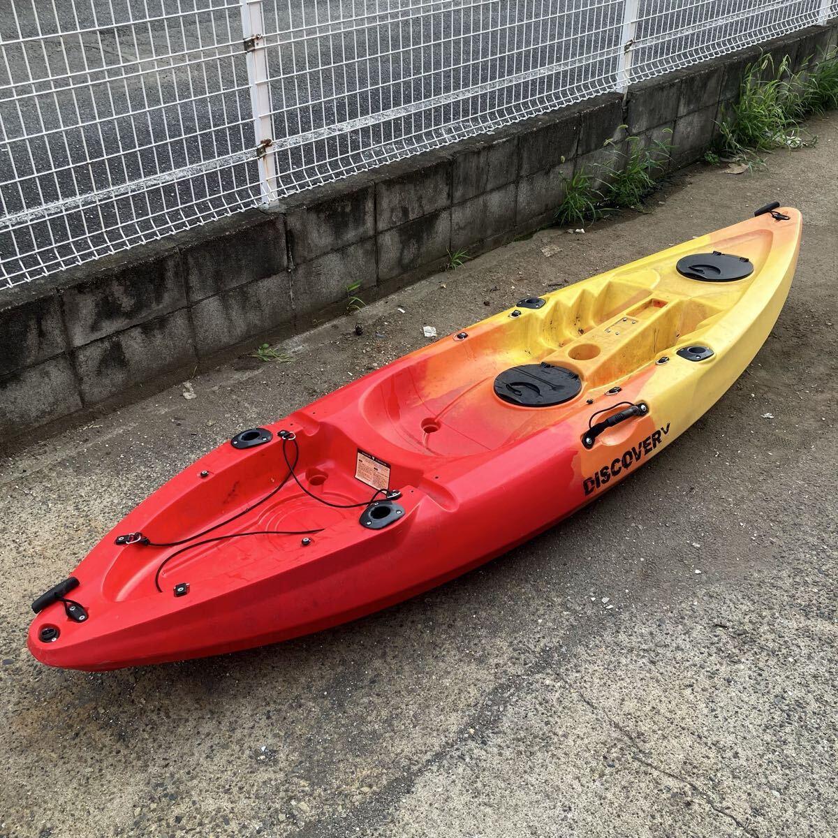 TKK349 DISCOVERY ディスカバリー タンデムカヤック シットオンカヤック 全長約290cm 現状品 宇都宮市引取限定