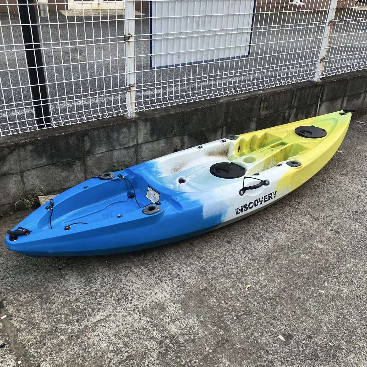 TKK351 DISCOVERY ディスカバリー タンデムカヤックシットオンカヤック 全長約290cm 現状品宇都宮市引取限定