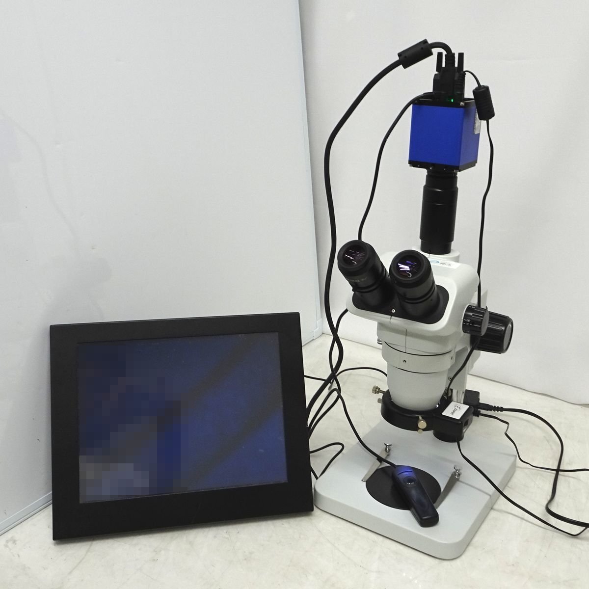 MICRONET YS05Z 伸太 マイクロネット 実体顕微鏡 + リングライト + 松電舎製カメラ＆12液晶モニタ付き 【中古/動作品】#451449-50