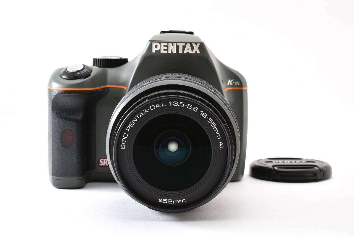 ◆希少カラー◆ PENTAX K-m SMC PENTAX-DA 18-55mm F3.5-5.6 レンズセット オリーブ ペンタックス デジタル一眼レフ #4637