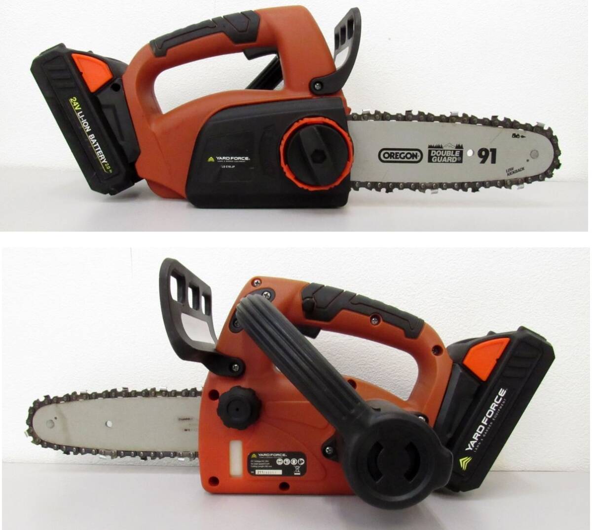 ■ BFg 充電式チェンソー 充電器なし YARD FORCE LS C18-JP 24V 2.0Ah バッテリー1個 買取時は動作 動作未確認 W26 