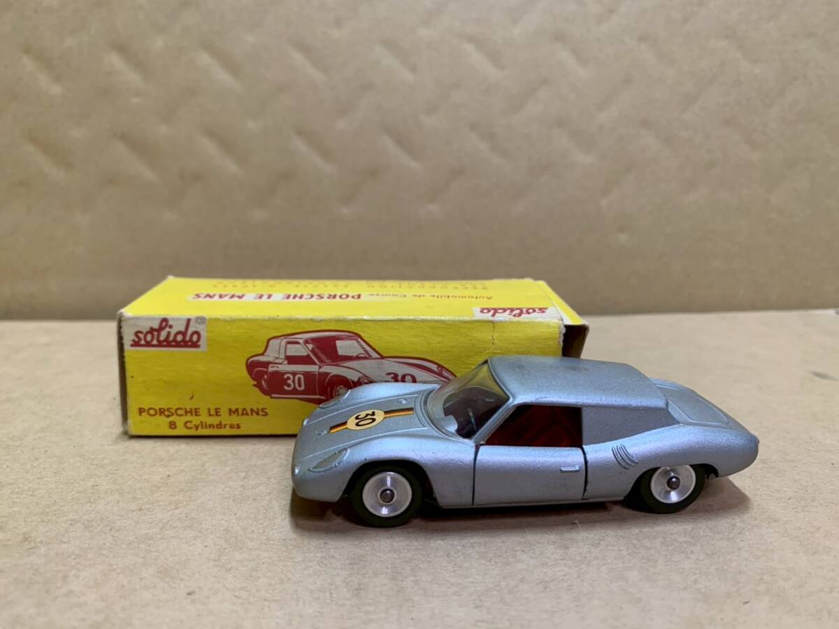 7＃W/J303L　当時物　Solido ソリド 1/43 PORSCHE G.T. LE MANS ポルシェ GT ル・マン ミニカー フランス製 レトロ　現状/未確認　60サイズ