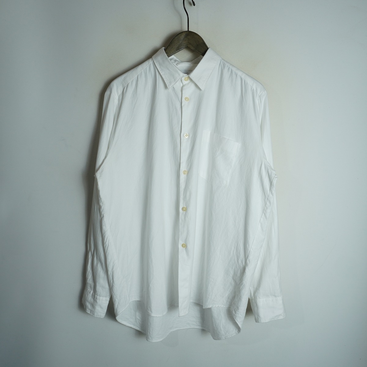 25AW MANUAL ALPHABET マニュアルアルファベット VIYELLA LOOSE FIT R/C SHT LOOSE FIT 長袖 シャツ MA-S-740 白 サイズ2 4437Q★4