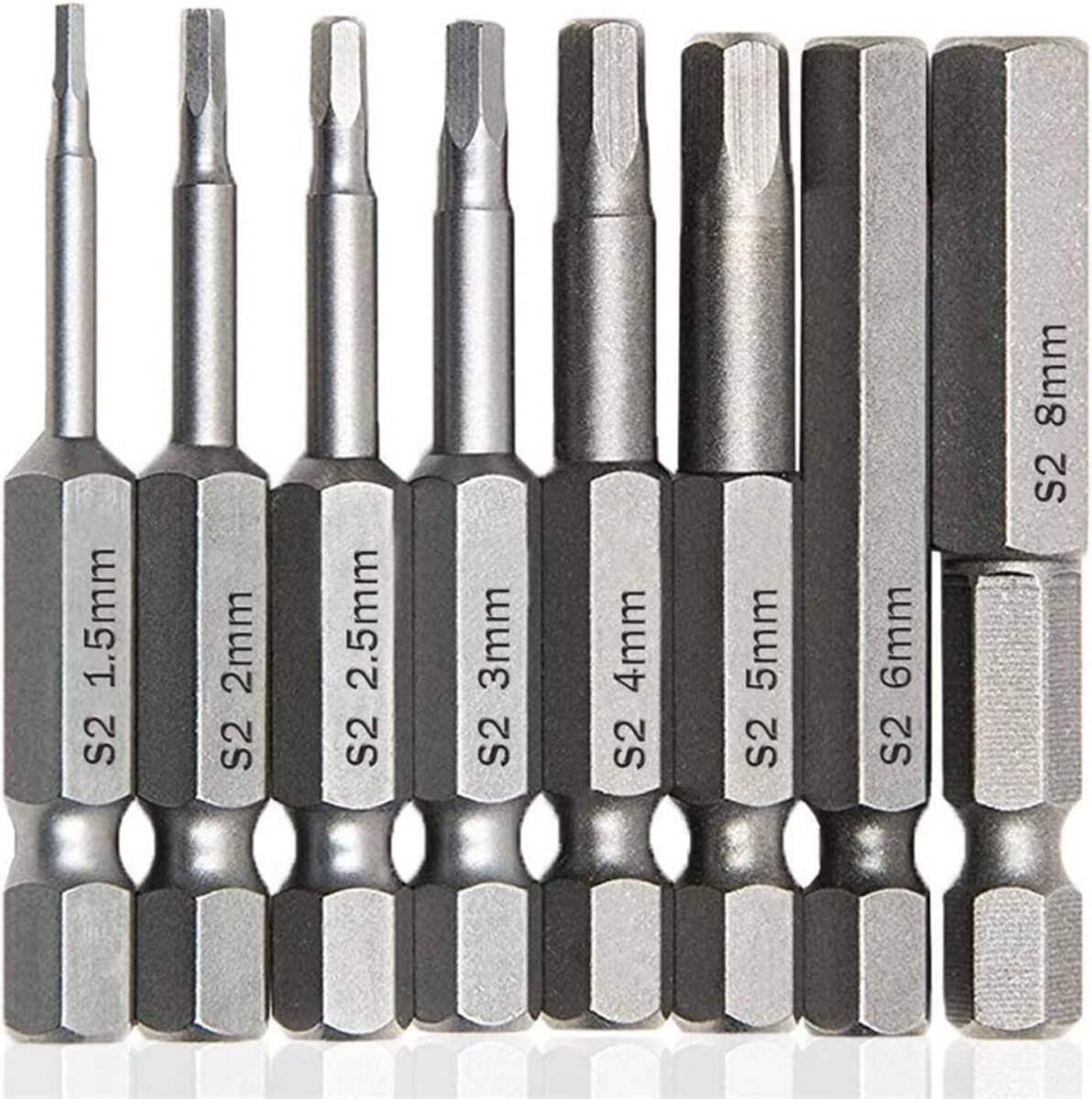 サムコス 六角レンチビット インパクトドライバービット 精密ドライバー 六角? 6.35mm 磁気吸着 1.5mmー8mm ドリル