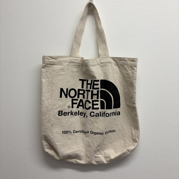 THE NORTH FACE ザ・ノースフェイス オーガニックコットン トートバッグ 生成り ナチュラル ロゴ エコバッグ レディース メンズ 中古