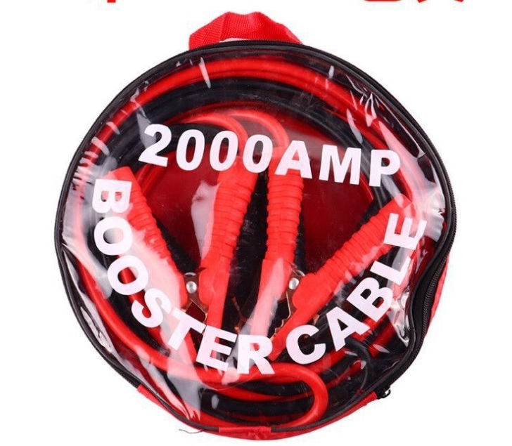 送料690円 車 ブースターケーブル 4m 12v 2000a 絶縁カバー バッテリーあがり 救護 緊急 対策 カー用品