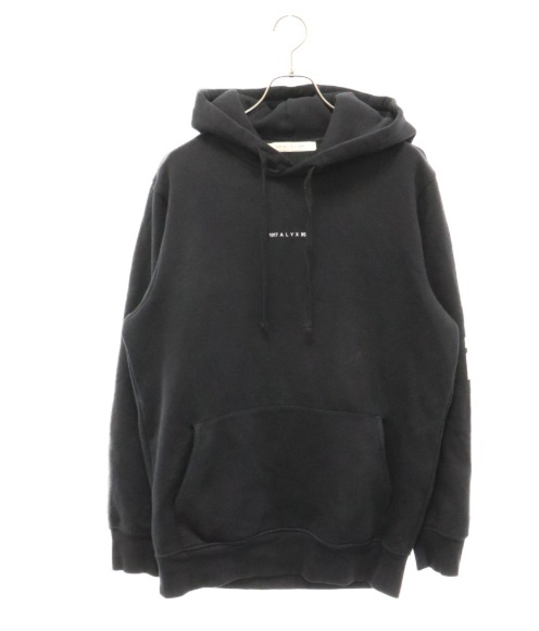 1017 ALYX 9SM アリクス TECHNO HOODIE アームプリント プルオーバーパーカー フーディー ブラック TNK01648