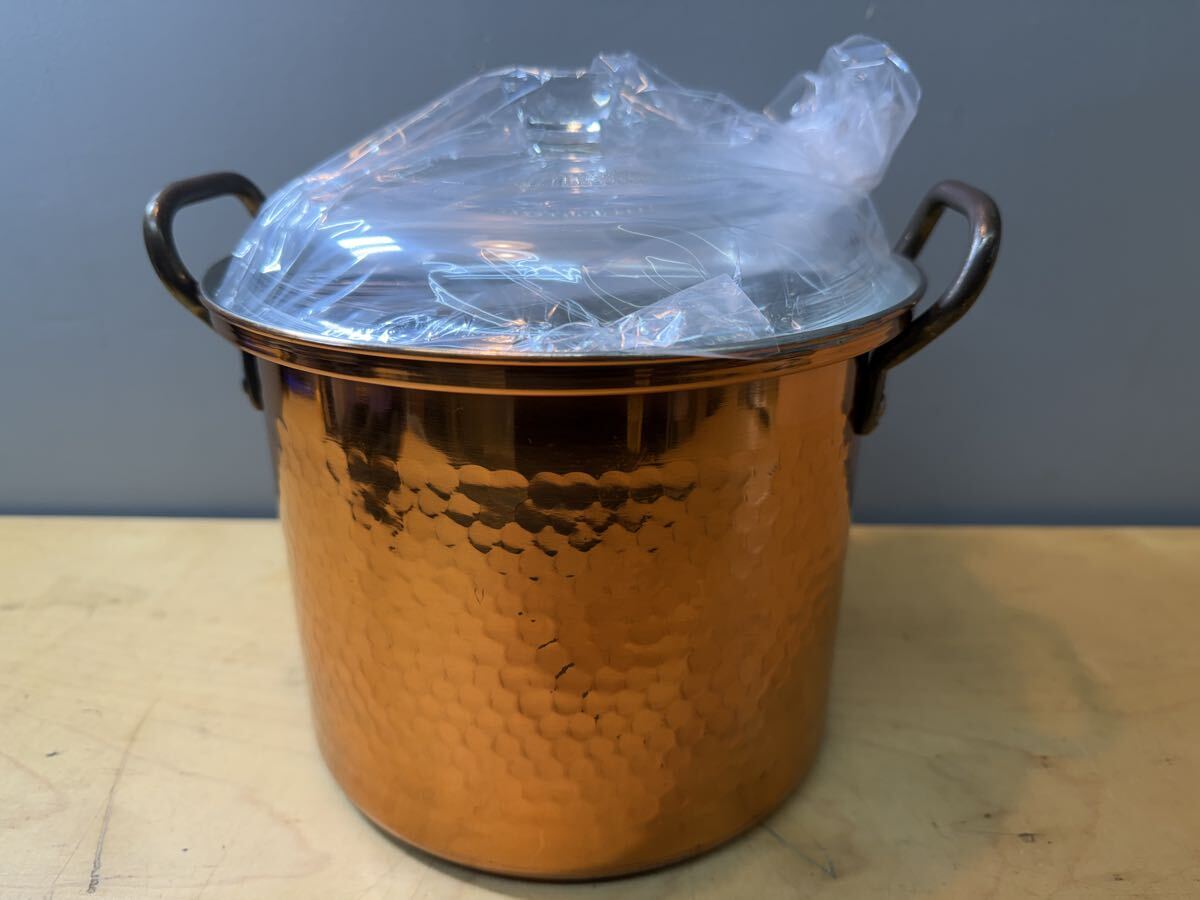 MORICO 森井金属 純銅製 やかん/カクセー COPPER 純銅製 ガラス蓋深型煮込なべ 両手鍋