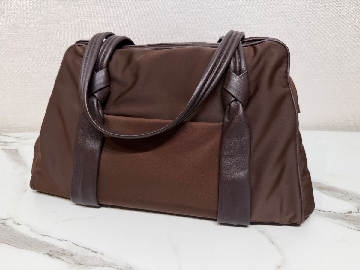 【美品/長期保管】KOSHINO HIROKO コシノヒロコ トートバッグ ハンドバッグ ナイロン ブラウン 21×16×19cm