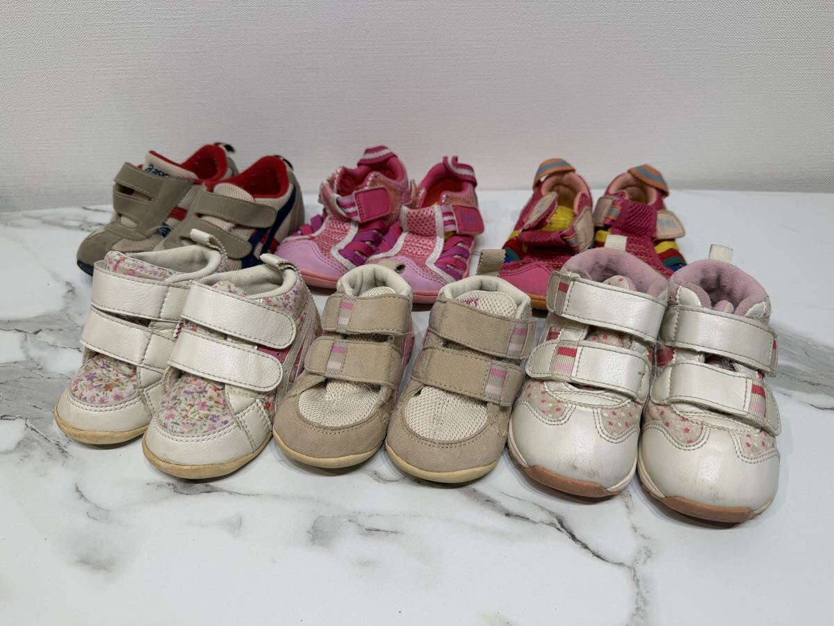 【中古】 子供 靴 まとめ スニーカー アシックス ベビーシューズ 花柄 asics イフミー 現状優先品