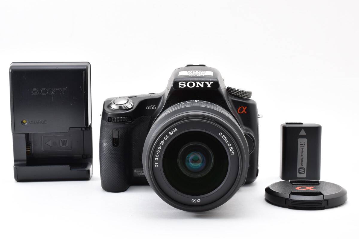 ★ソニー SONY α55 ボディ SLT-A55V SAL1855 充電器付属★ Y077#H2872