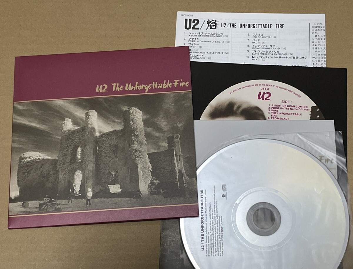 送料込 SHM-CD U2 - The Unforgettable Fire 焔 ほのお 紙ジャケット / UICI9058