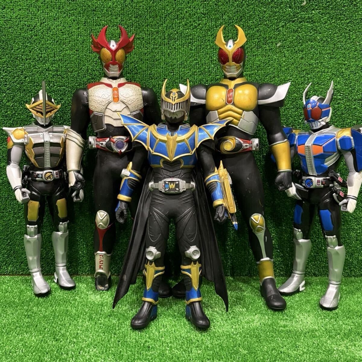 仮面ライダー ソフビ まとめ売り フィギュア 5体セット 龍騎 電王 アギト など 現状品(A168)